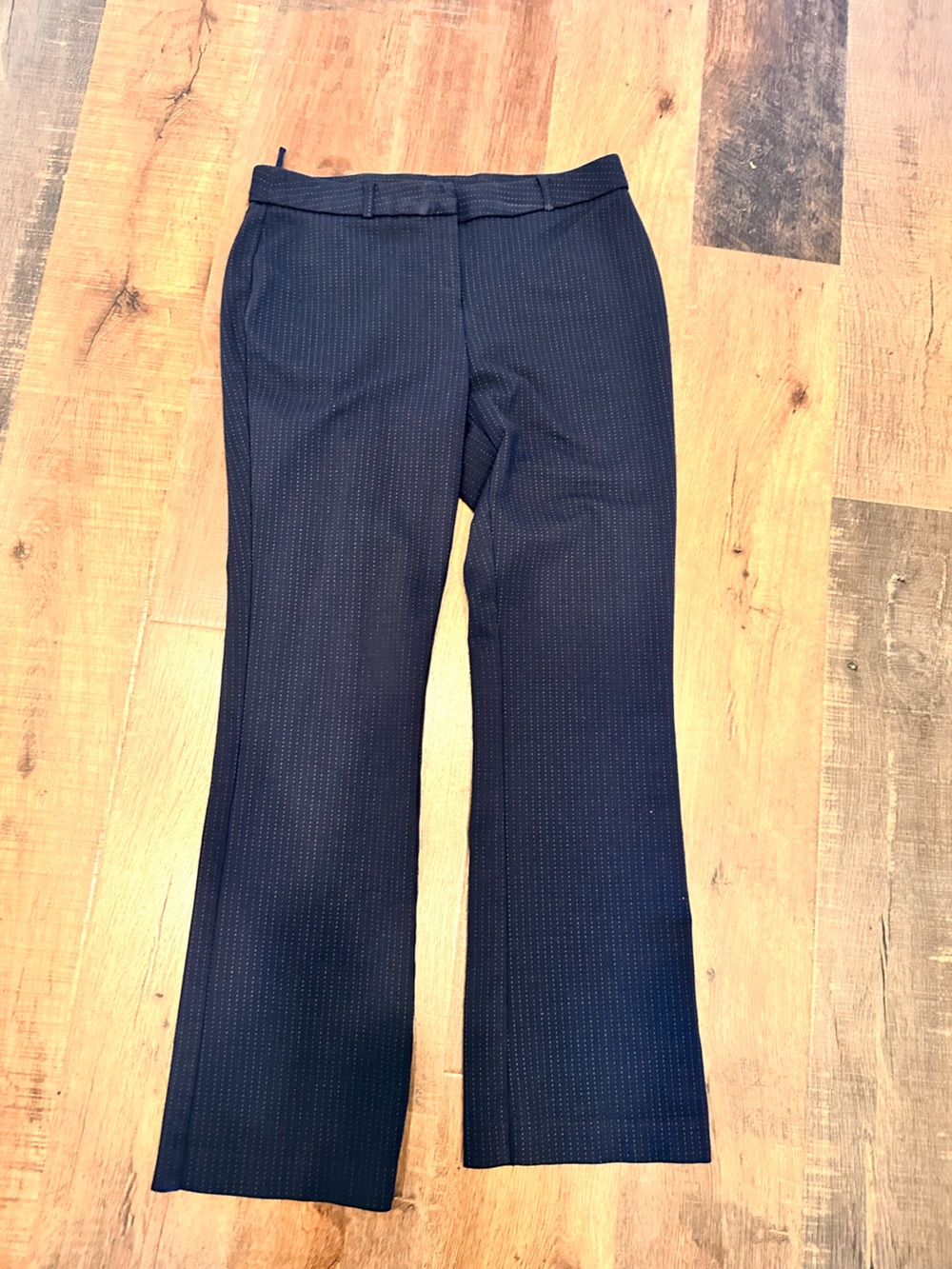 Amanda +chelsea ponte knit Navy Pinstripe Pant & Blazer Set jacket M pants 8 - Picture 6 of 10